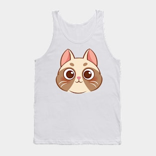 Cartoon cute cat face Tank Top